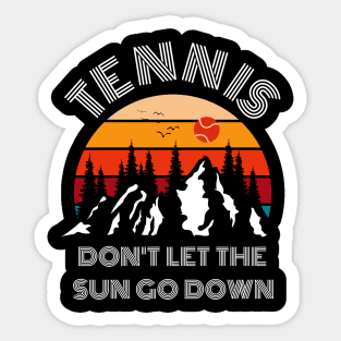 Vintage Retro Sunset Tennis Sticker